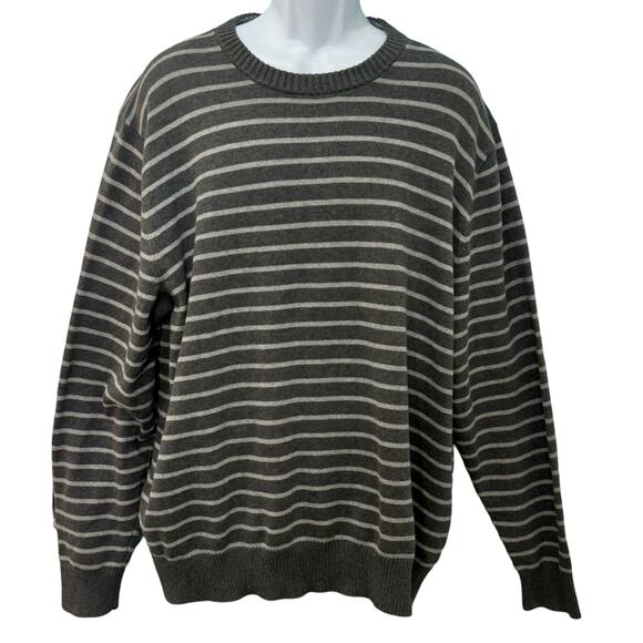 Duluth Trading Company Gray Strongarm All-Over Stripe Crew Sweater size 2XL NEW - Picture 2 of 7